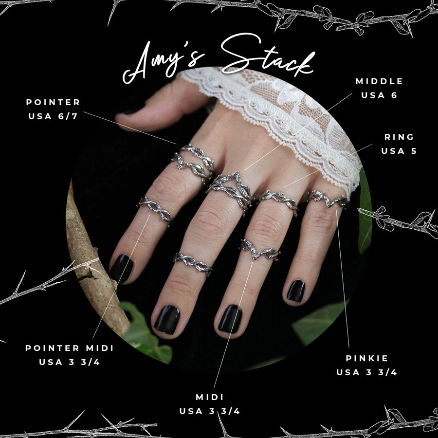 Silvestre Single Wrap Gothic Thorn Branch Branch Ring