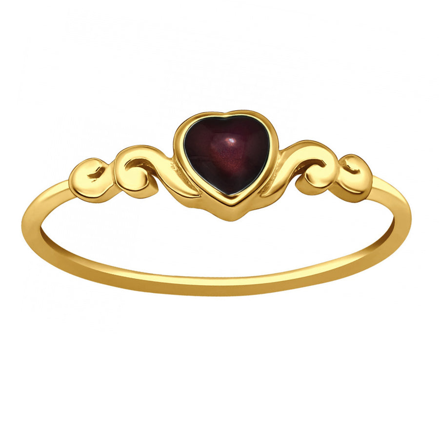 Mystic Heart Mood Stone Gold Ring