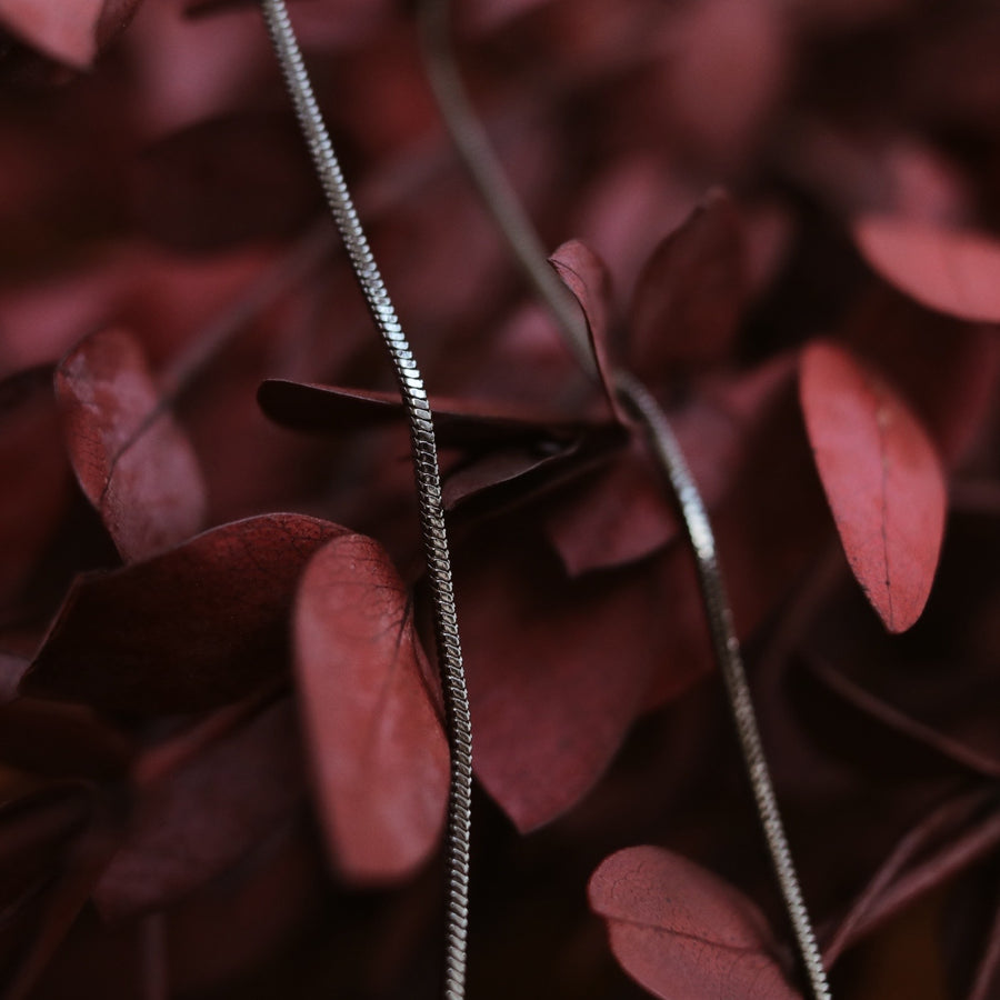 Midnight Gunmetal Snake Chain Necklace