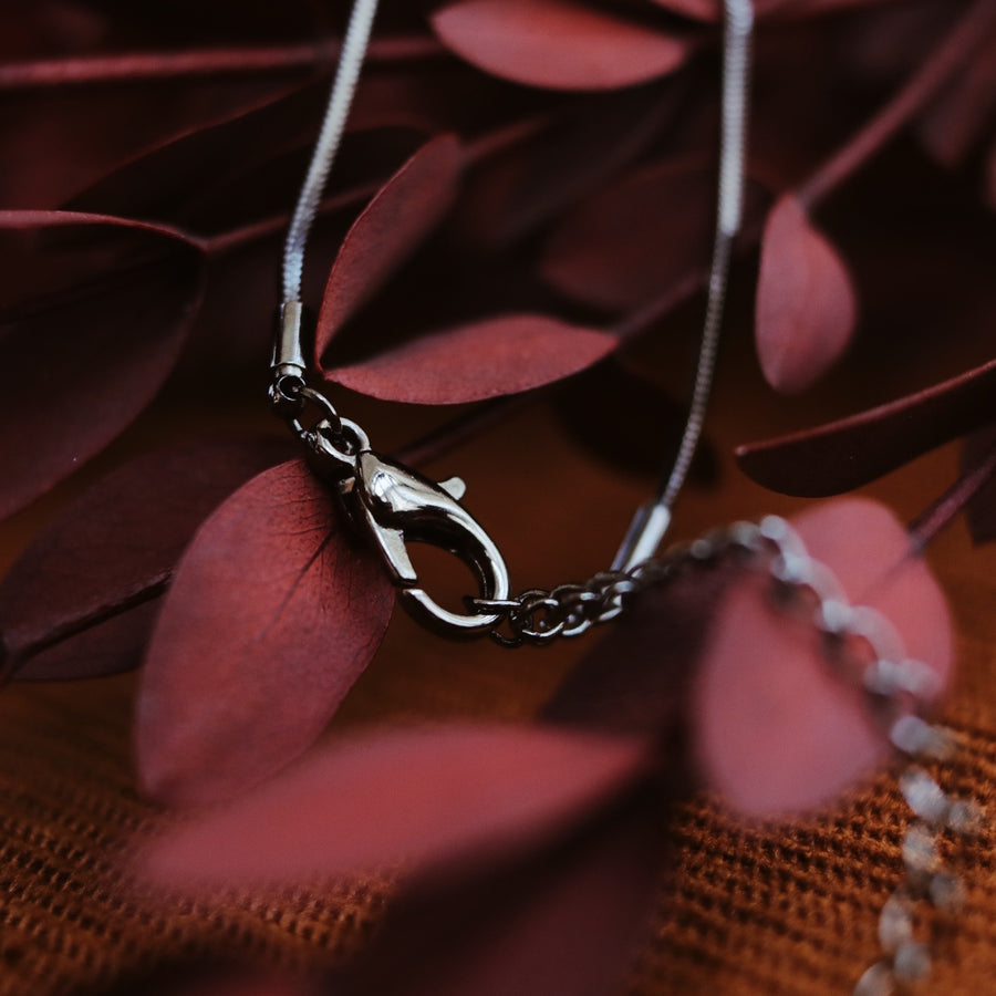 Midnight Gunmetal Snake Chain Necklace