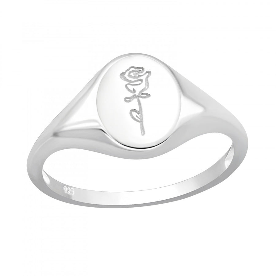 Gothic Rose Signet Ring