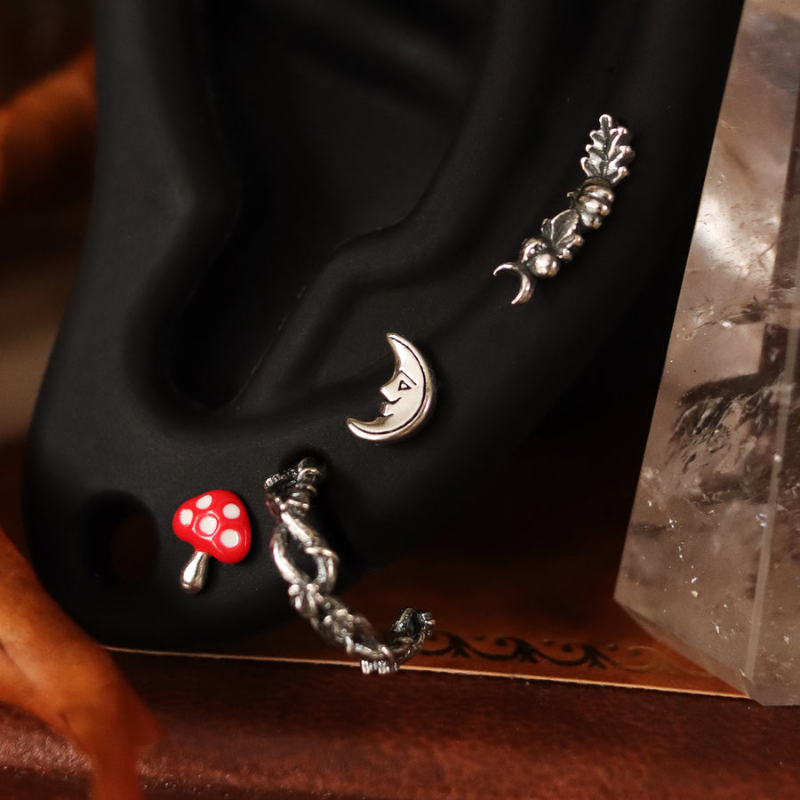 Witchy Crescent Moon Studs