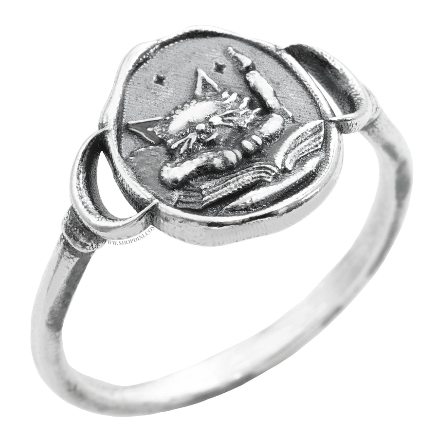 Enchanted Feline Familiar Cat Ring