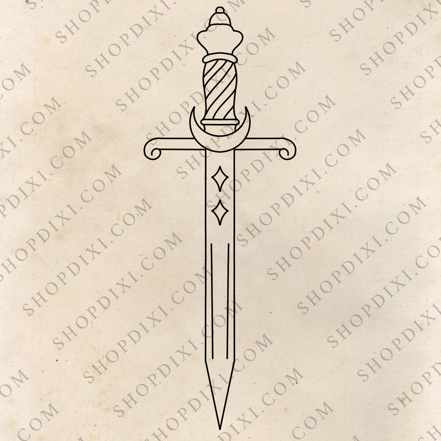 Moon Sword | Tattoo Design Download