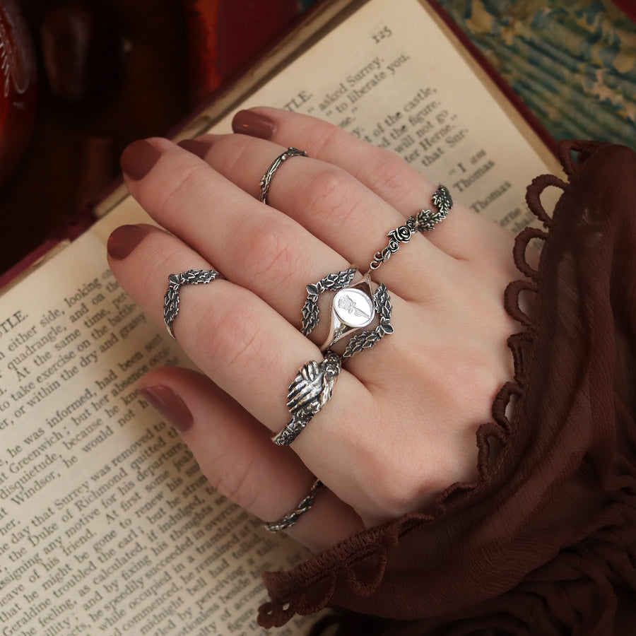 Gothic Rose Signet Ring