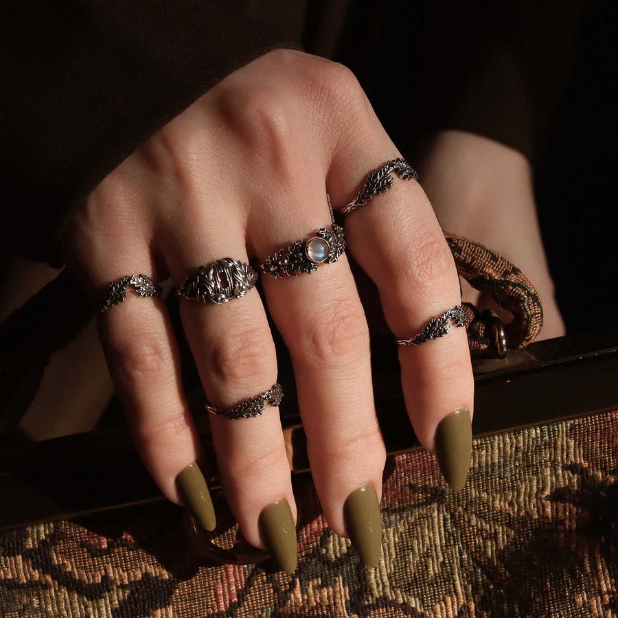 Sterling Silver Dark Academia Witchy Unique Rings from Shop Dixi