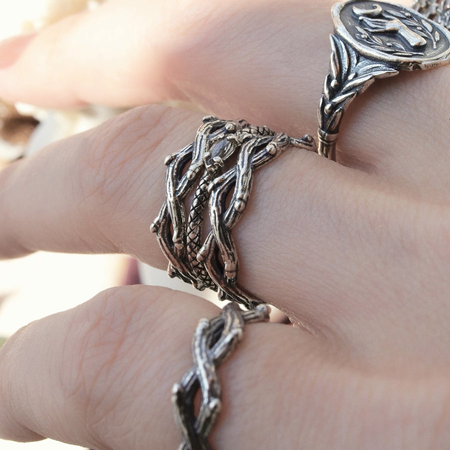 Fairy Moon // Moon Ring Twig Branch Ring Witchy Jewelry 