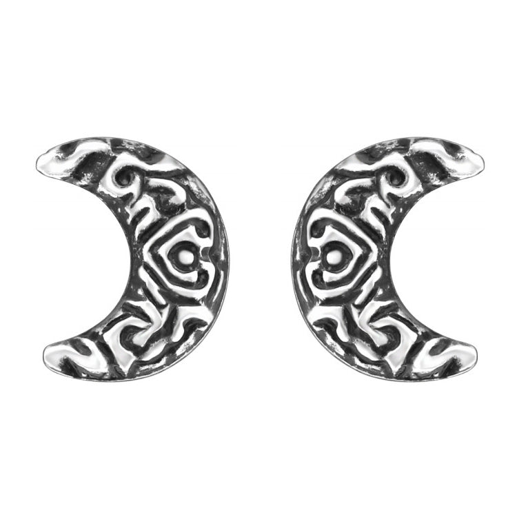 Gothic Crescent Moon Studs