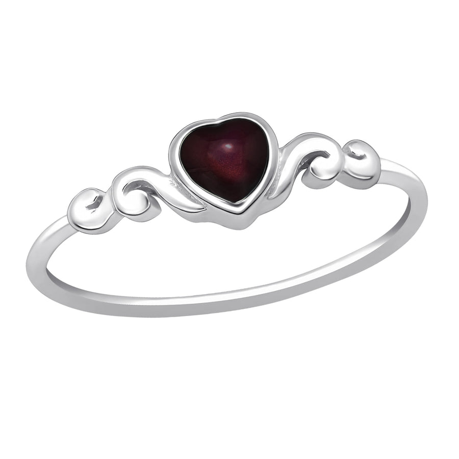 Mystic Heart Mood Stone Silver Ring