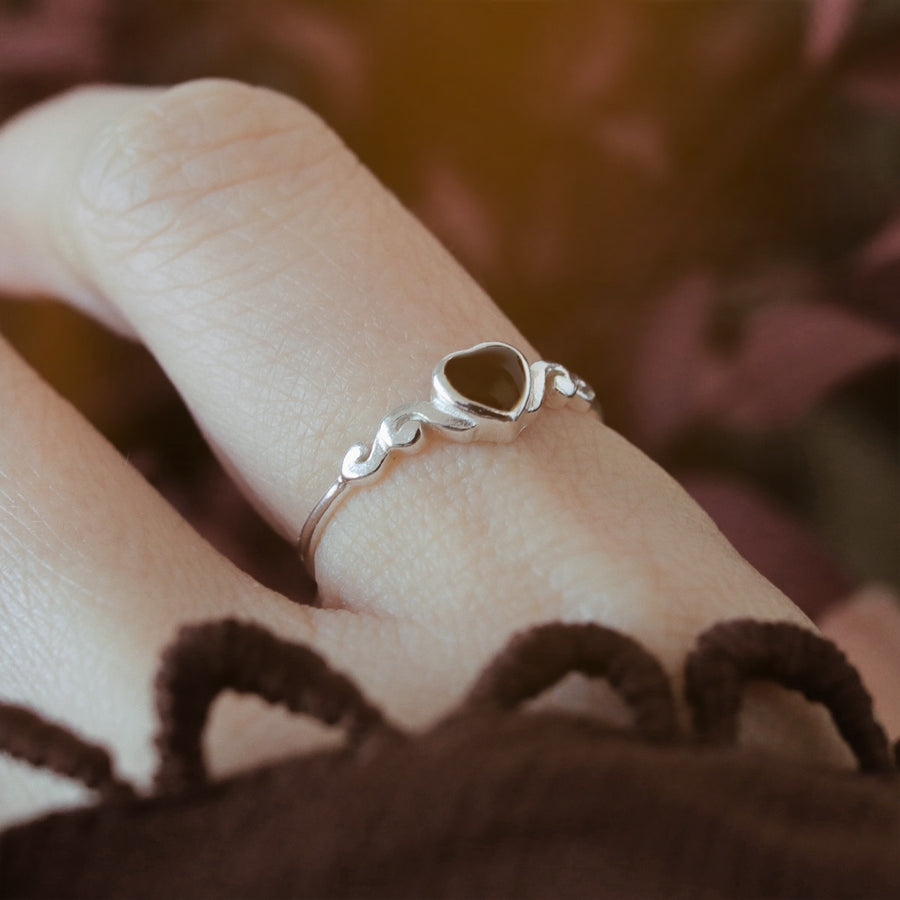 Mystic Heart Mood Stone Silver Ring