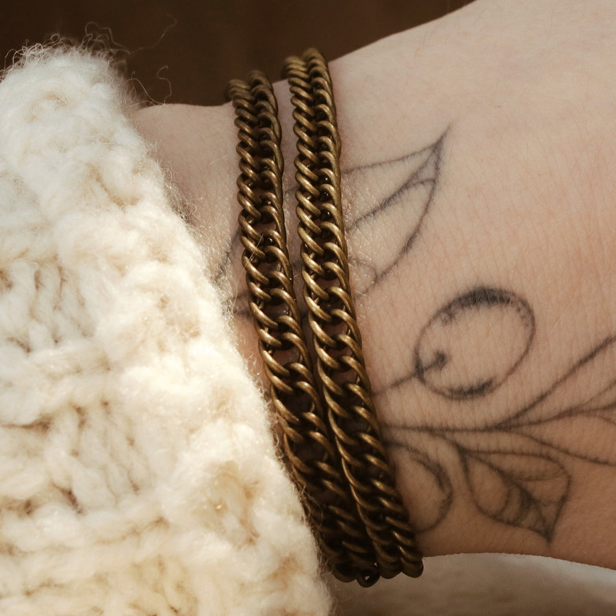 Antiqued Double Wrap Bracelet / Choker