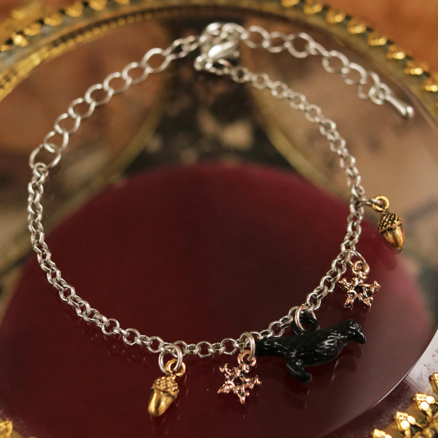 Woodland Witch Blackbird Charm Bracelet