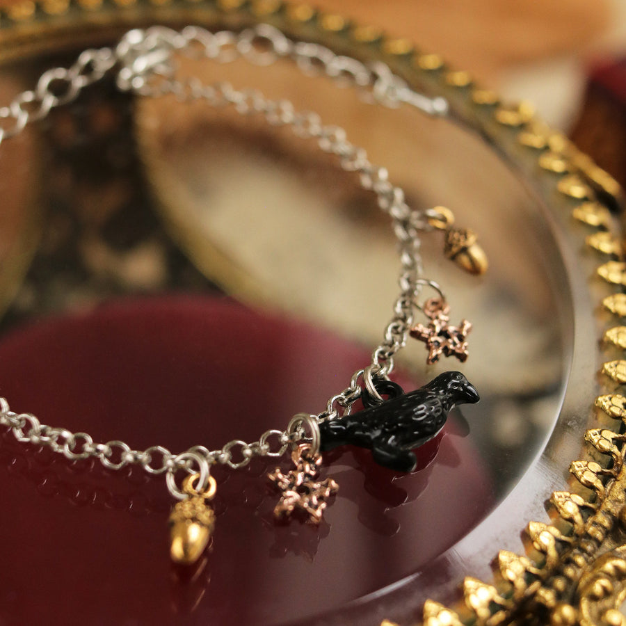 Woodland Witch Blackbird Charm Bracelet