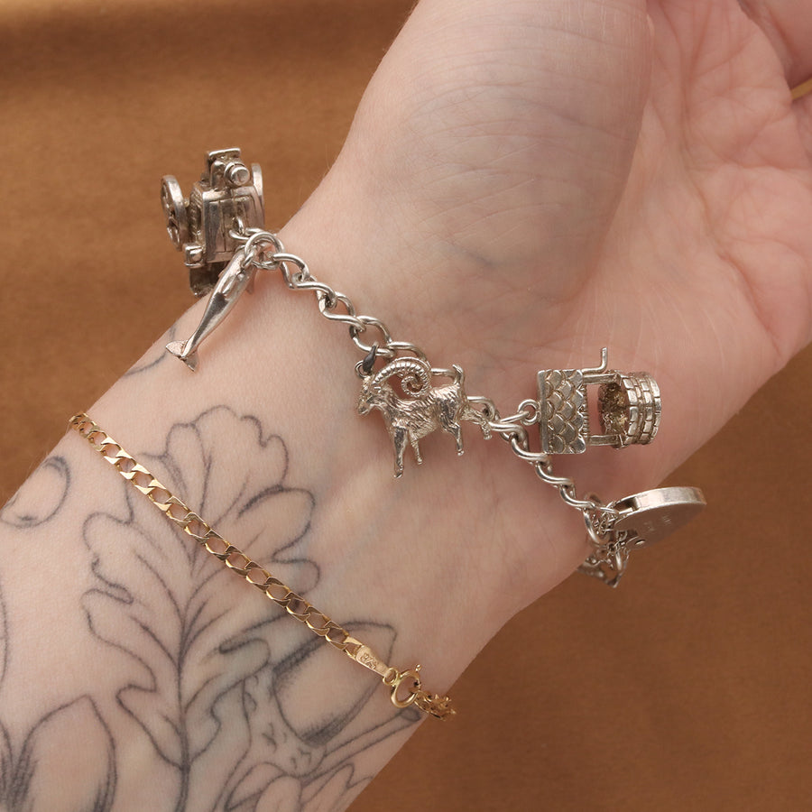 Vintage Monet Gold Tone Fancy Link Charm Bracelet  Chunky Wide 775  Bracelet with Box Clasp Safety Chain  Vintage Jewelry